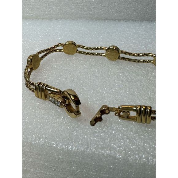 Signed Swarovski Gold Tone Crystal Bracelet - Picture 5 of 9
